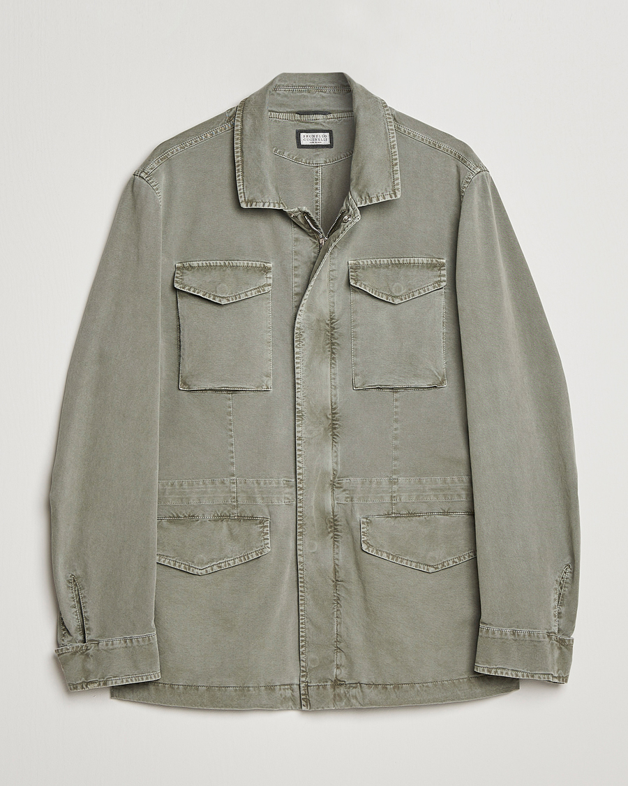 Herr | Jackor | Brunello Cucinelli | Cotton Field Jacket Olive