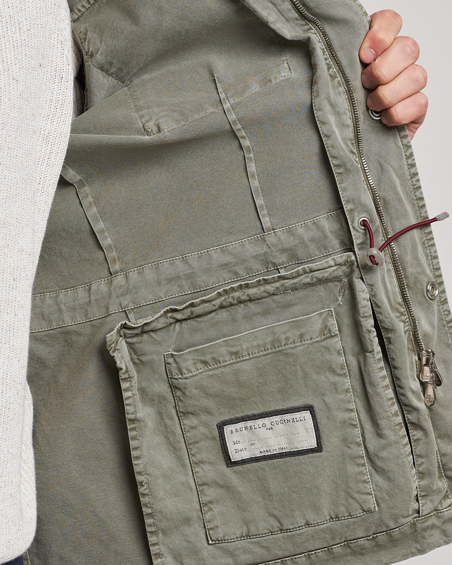 Herr | Jackor | Brunello Cucinelli | Cotton Field Jacket Olive