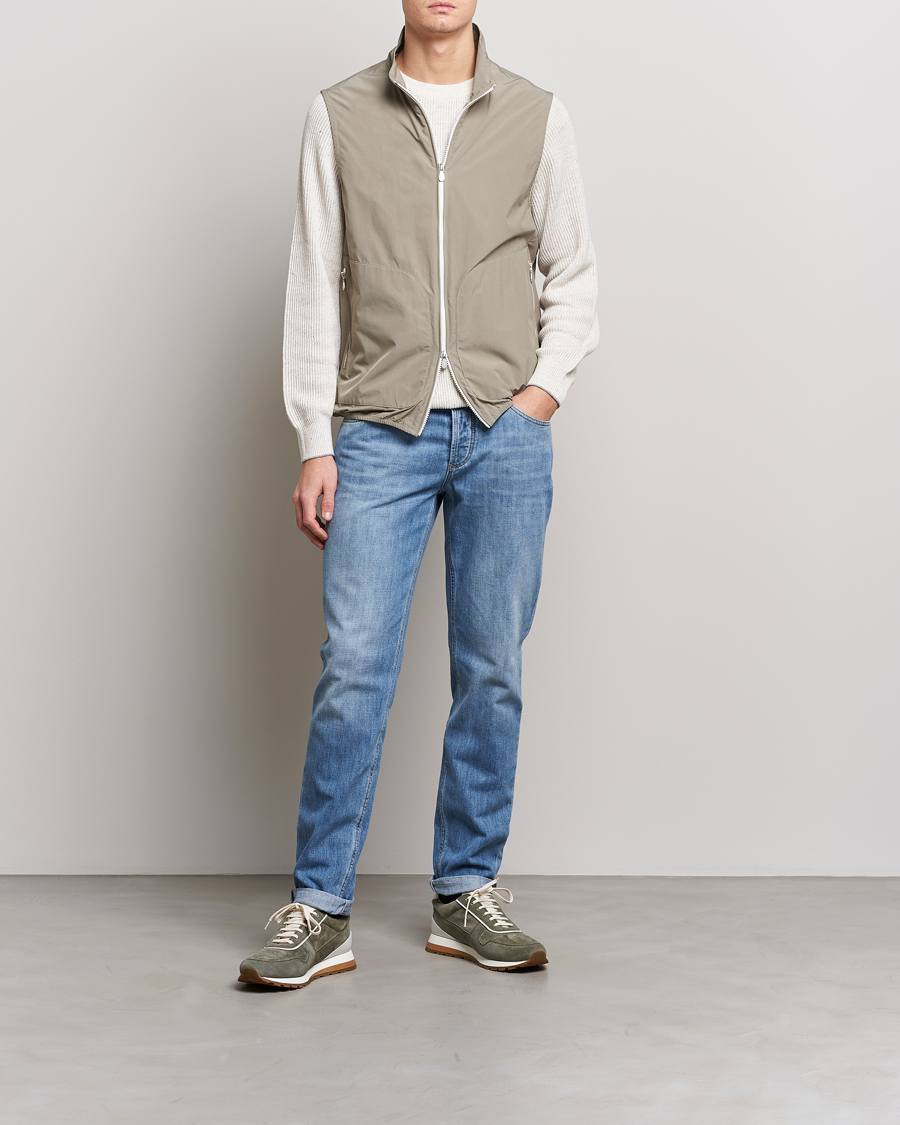 Herr | Västar | Brunello Cucinelli | Lightweight Nylon Gilet Olive