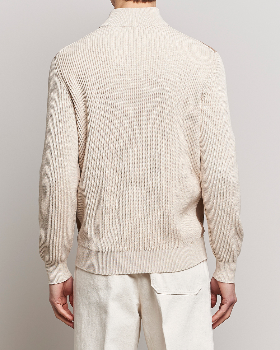 Herr | Jackor | Brunello Cucinelli | Suede Knit Bomber Jacket Beige Suede