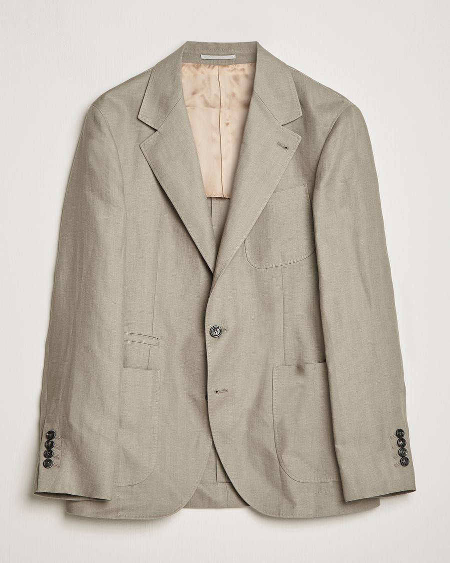 Herr | Kavajer | Brunello Cucinelli | Linen Blazer Olive