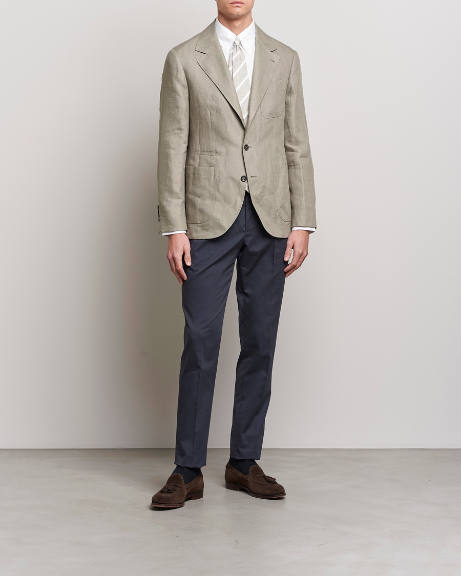 Herr | Kavajer | Brunello Cucinelli | Linen Blazer Olive