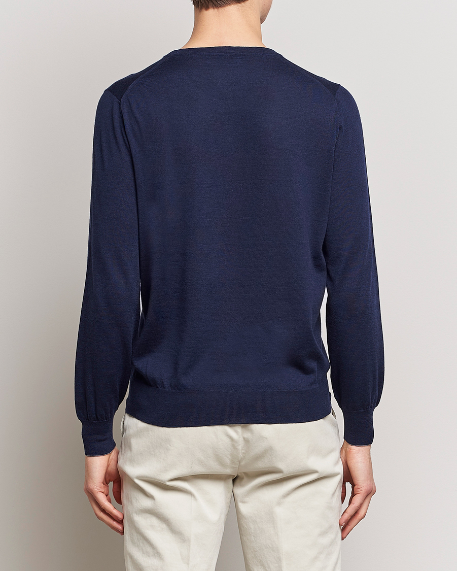 Herr | Tröjor | Brunello Cucinelli | Cashmere/Wool Crew Neck Sweater Navy