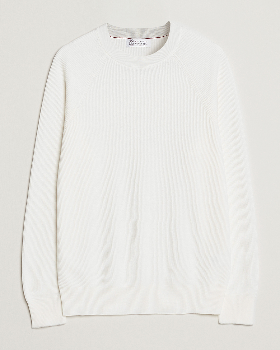 Herr | Tröjor | Brunello Cucinelli | Rib Stitch Crew Neck Sweater Panama