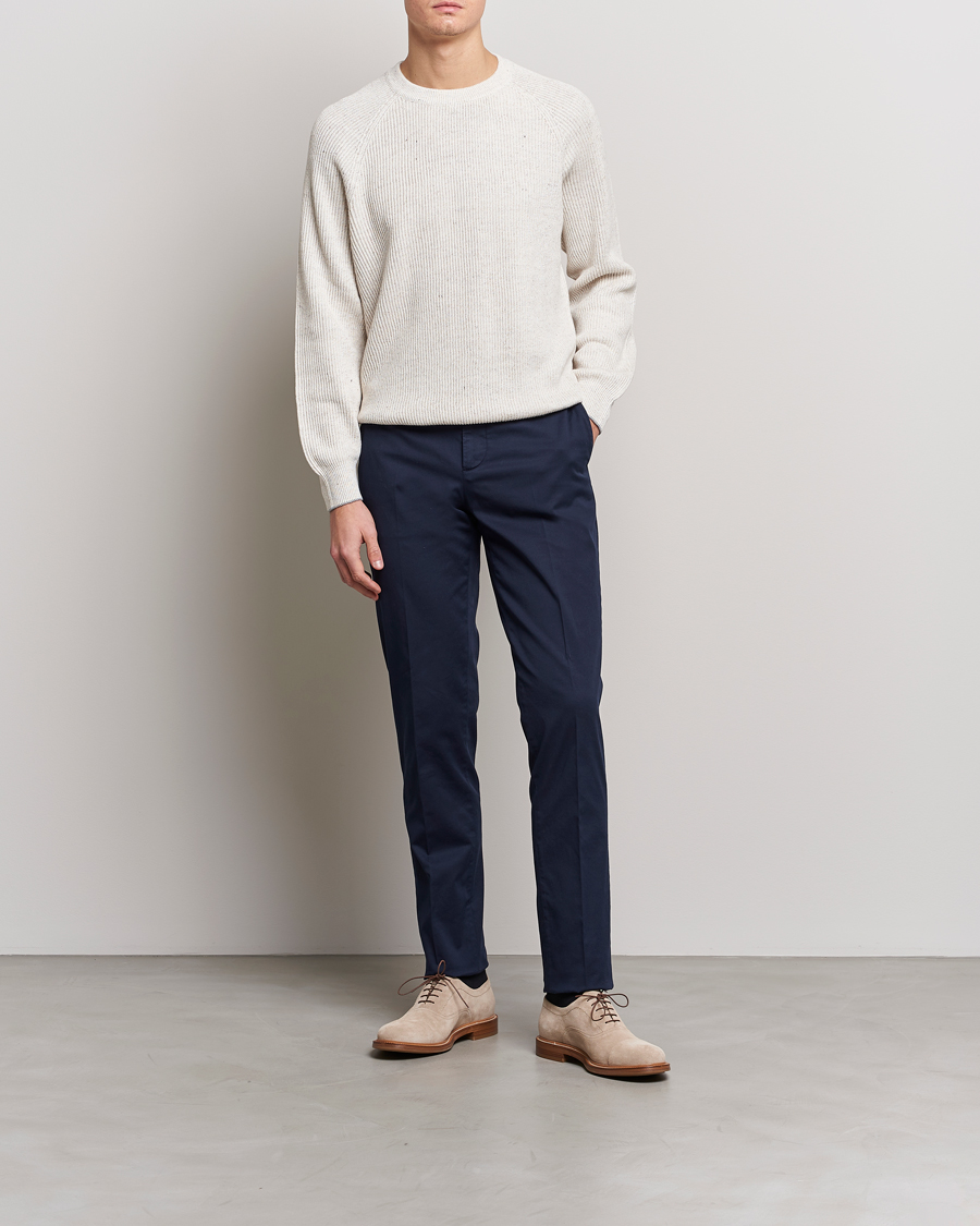 Herr | Tröjor | Brunello Cucinelli | Chine Rib Sweater Light Beige