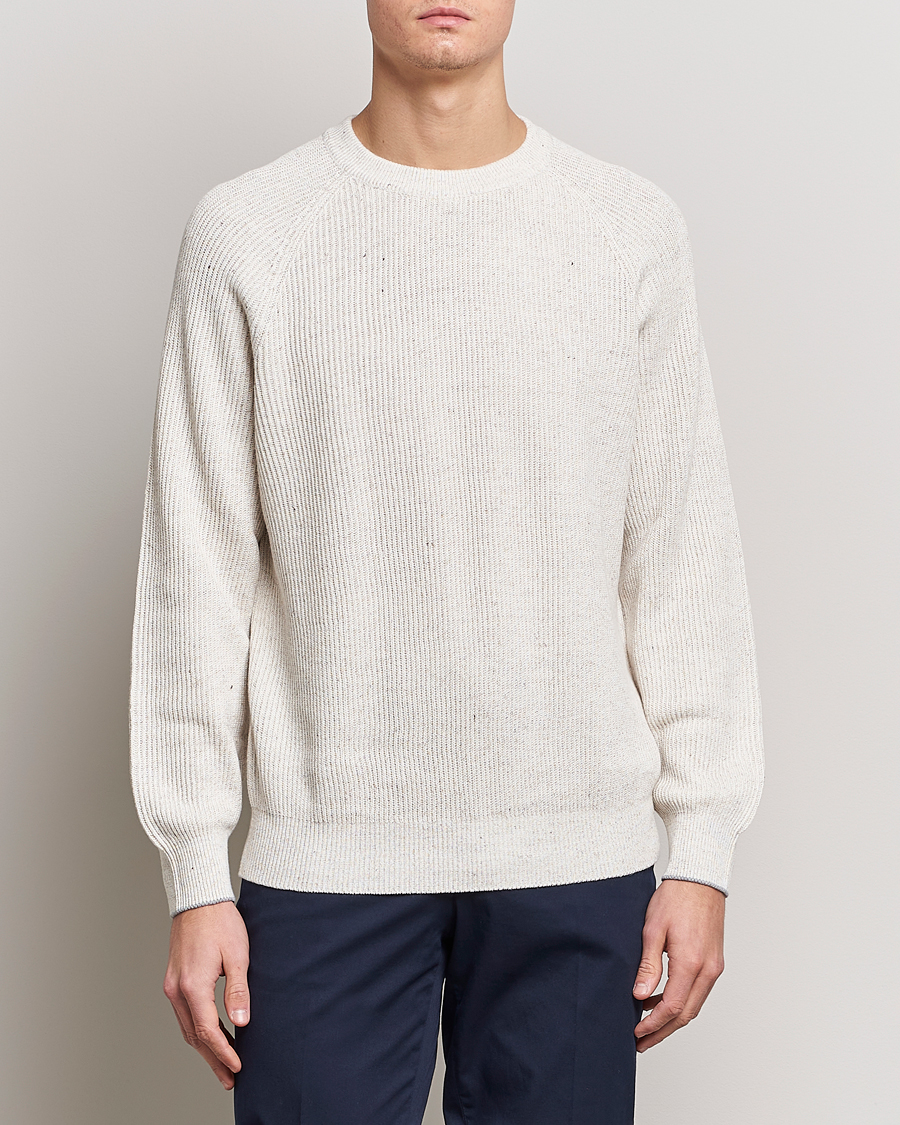 Herr | Tröjor | Brunello Cucinelli | Chine Rib Sweater Light Beige