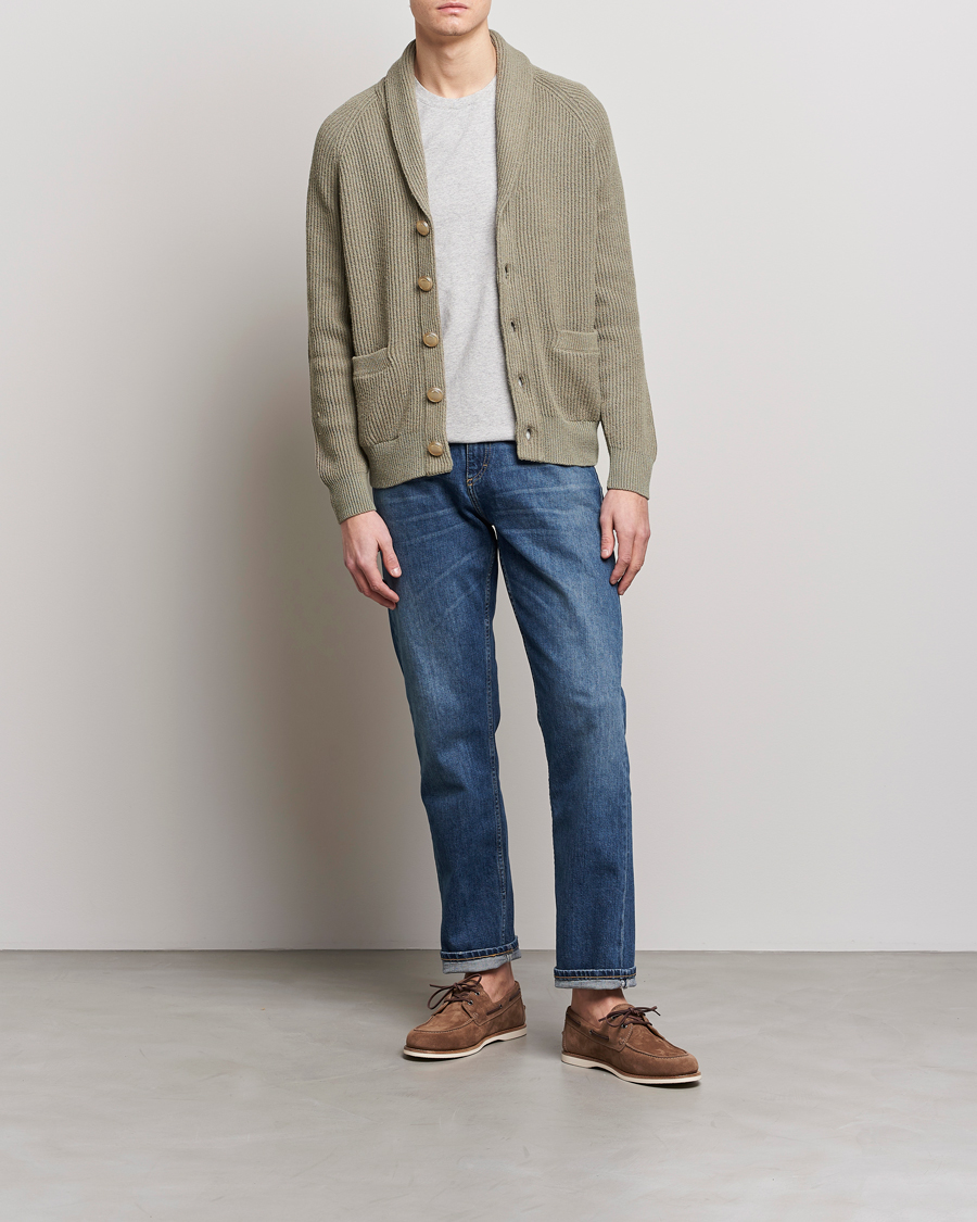 Herr | Tröjor | Brunello Cucinelli | Heavy Rib Cardigan Olive