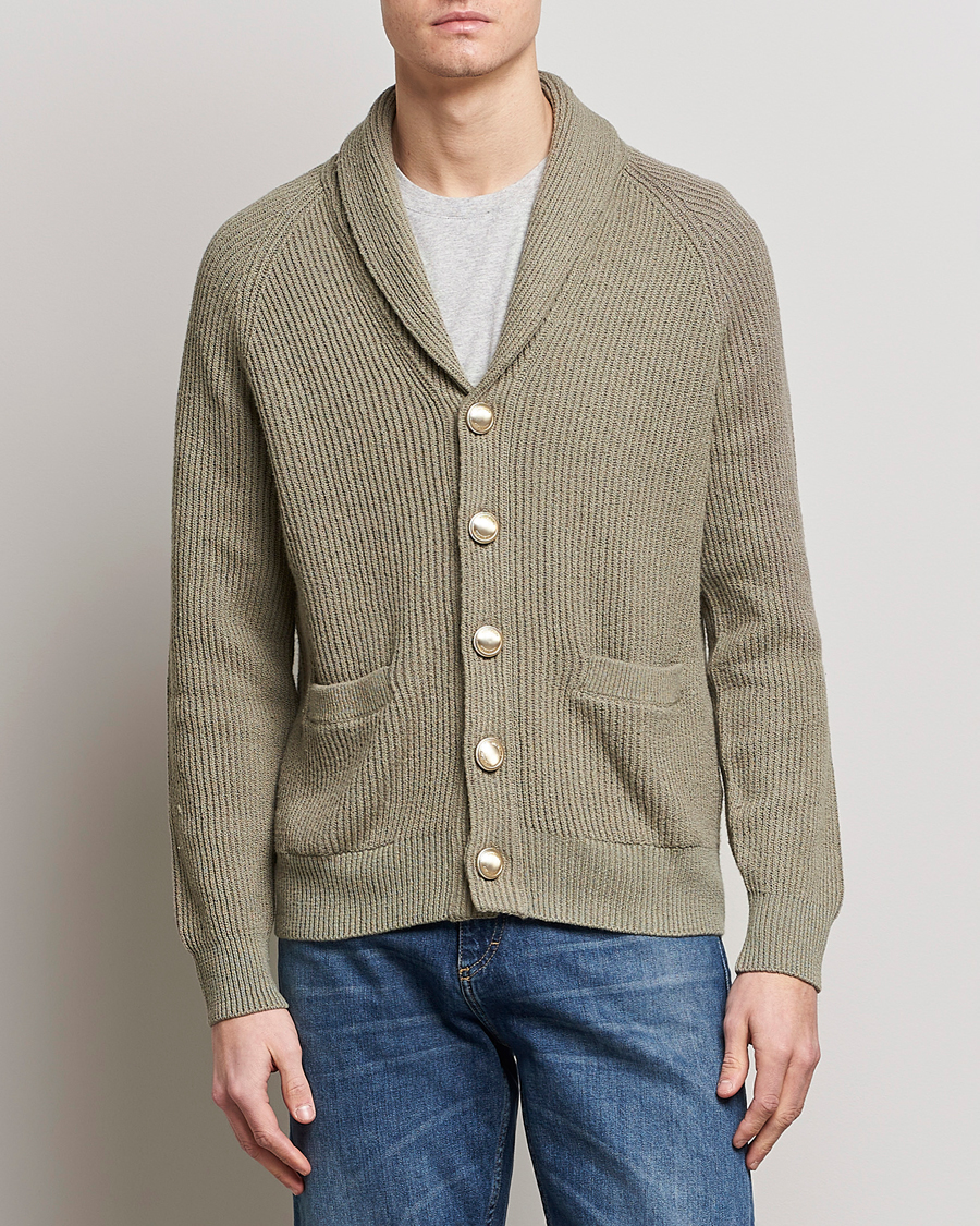 Herr | Tröjor | Brunello Cucinelli | Heavy Rib Cardigan Olive