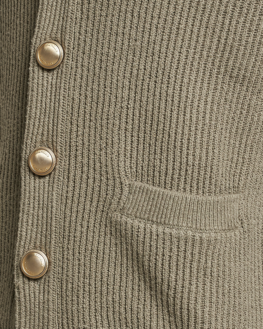Herr | Tröjor | Brunello Cucinelli | Heavy Rib Cardigan Olive