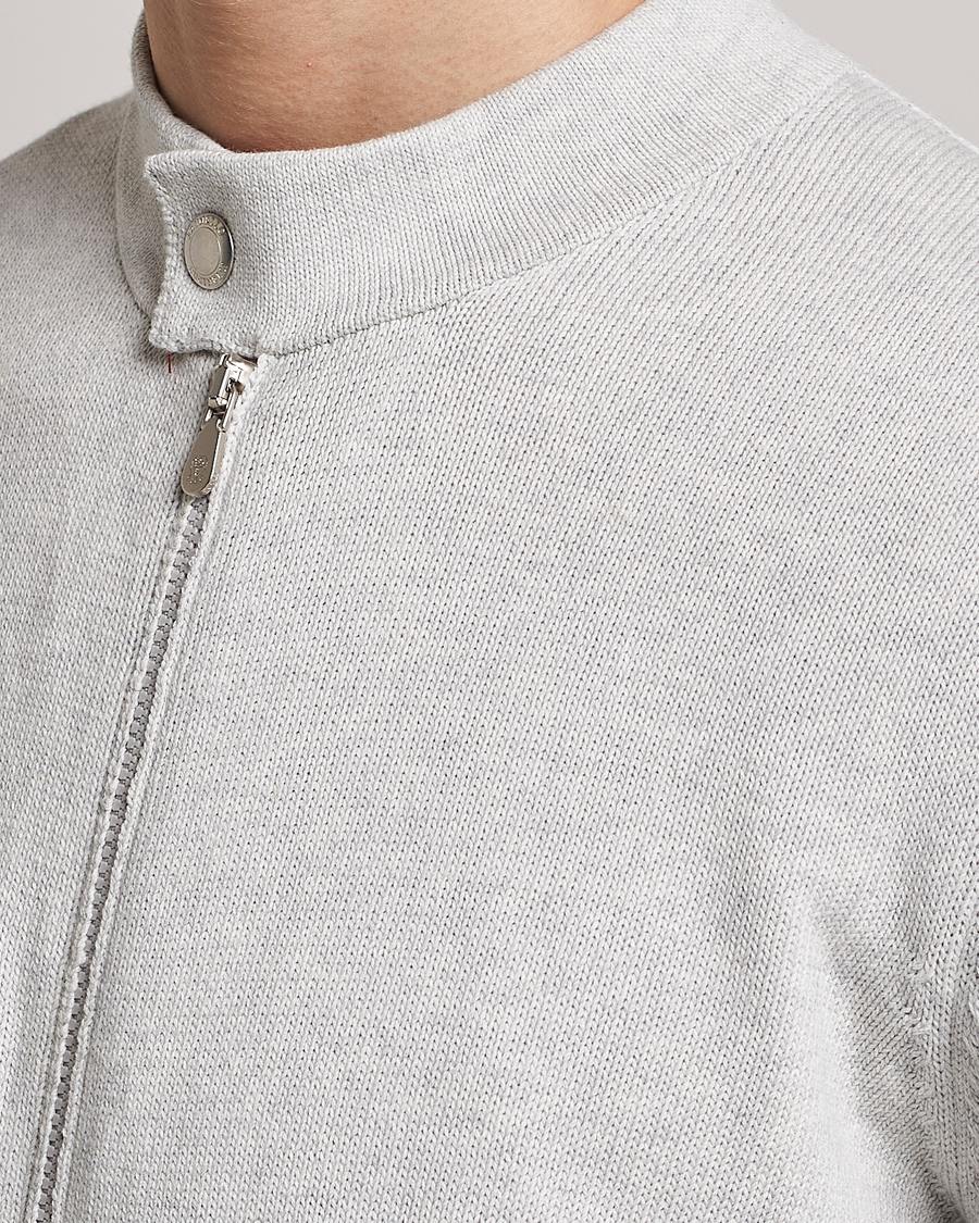 Herr | Tröjor | Brunello Cucinelli | Knitted Zip Blouson Pearl Grey