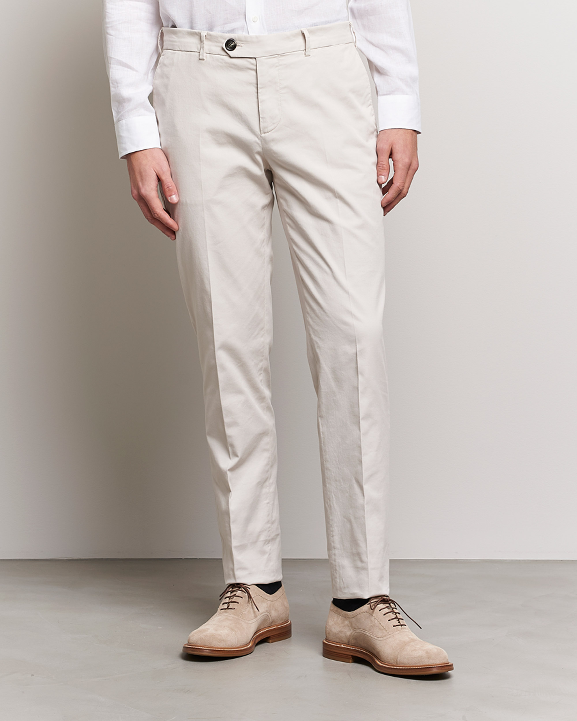 Herr | Byxor | Brunello Cucinelli | Slim Fit Cotton Chinos Off White