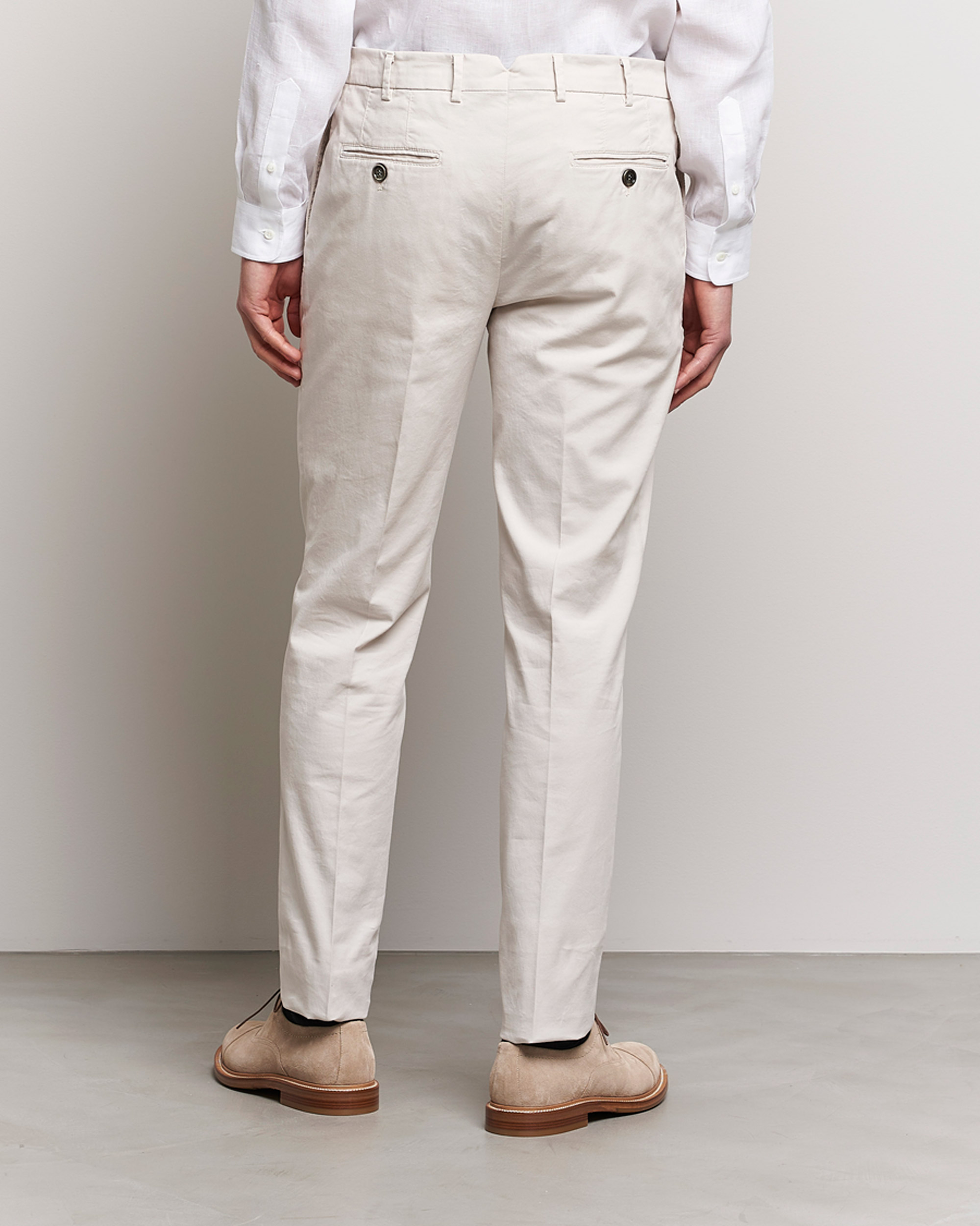 Herr | Byxor | Brunello Cucinelli | Slim Fit Cotton Chinos Off White