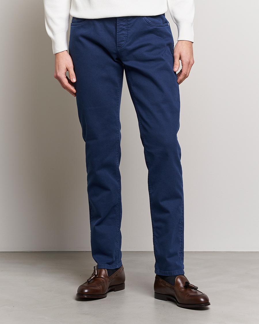 Herr | Quiet Luxury | Brunello Cucinelli | Slim Fit 5-Pocket Pants Dark Blue