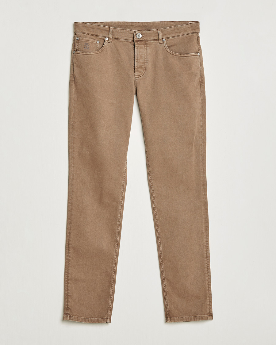 Herr | Byxor | Brunello Cucinelli | Slim Fit 5-Pocket Pants Beige