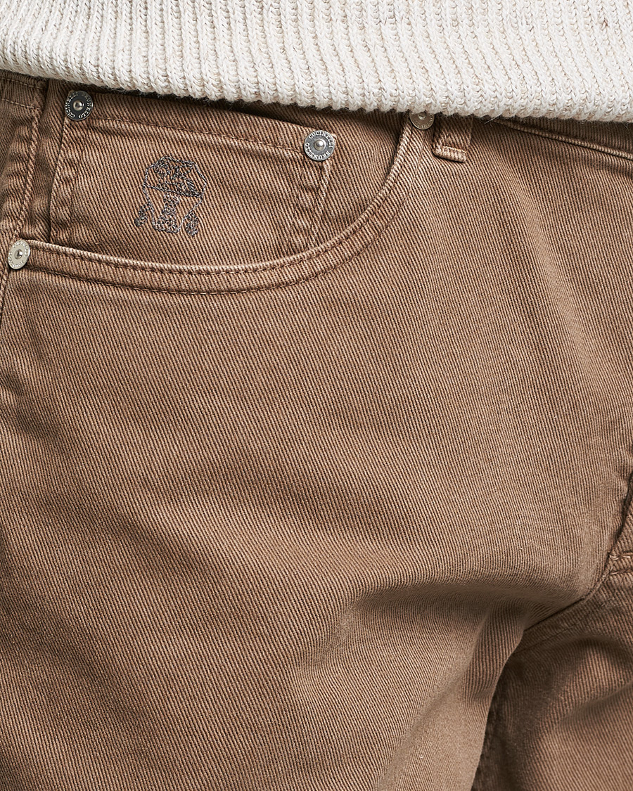 Herr | Byxor | Brunello Cucinelli | Slim Fit 5-Pocket Pants Beige