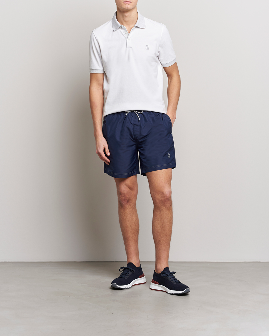 Herr | Badbyxor | Brunello Cucinelli | Nylon Swim Trunks Navy