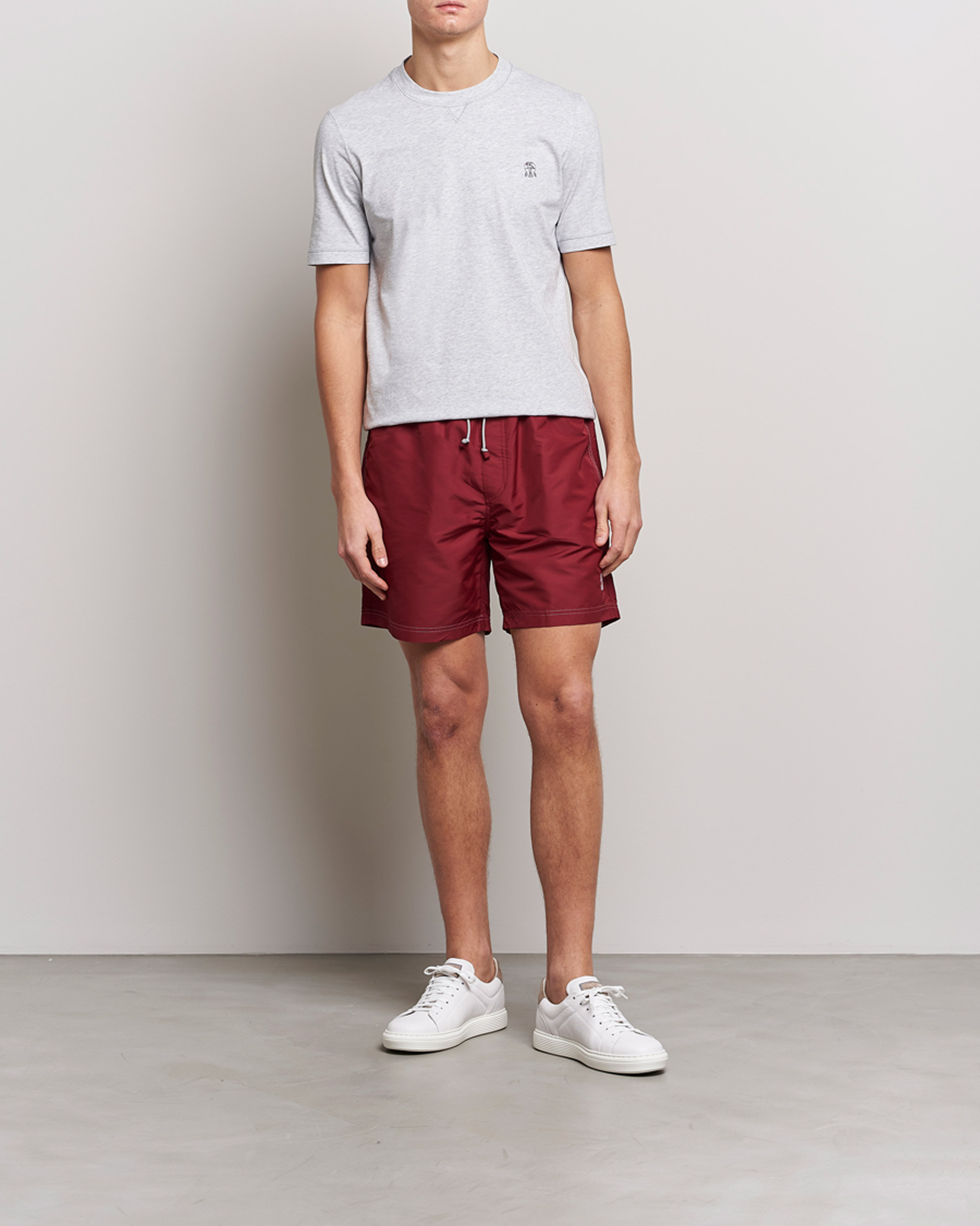 Herr | Badbyxor | Brunello Cucinelli | Nylon Swim Trunks Burgundy