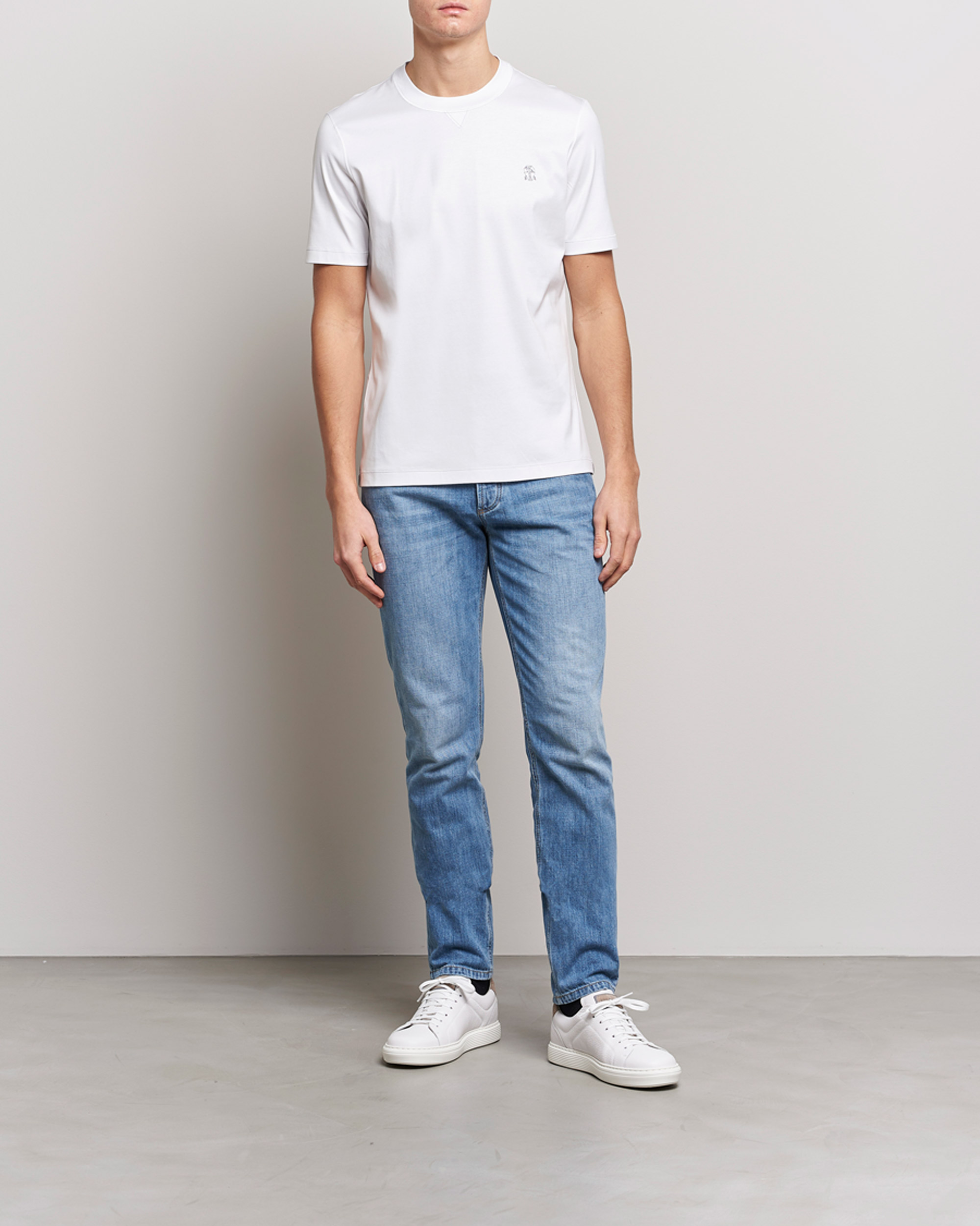 Herr | T-Shirts | Brunello Cucinelli | Short Sleeve Logo T-shirt White