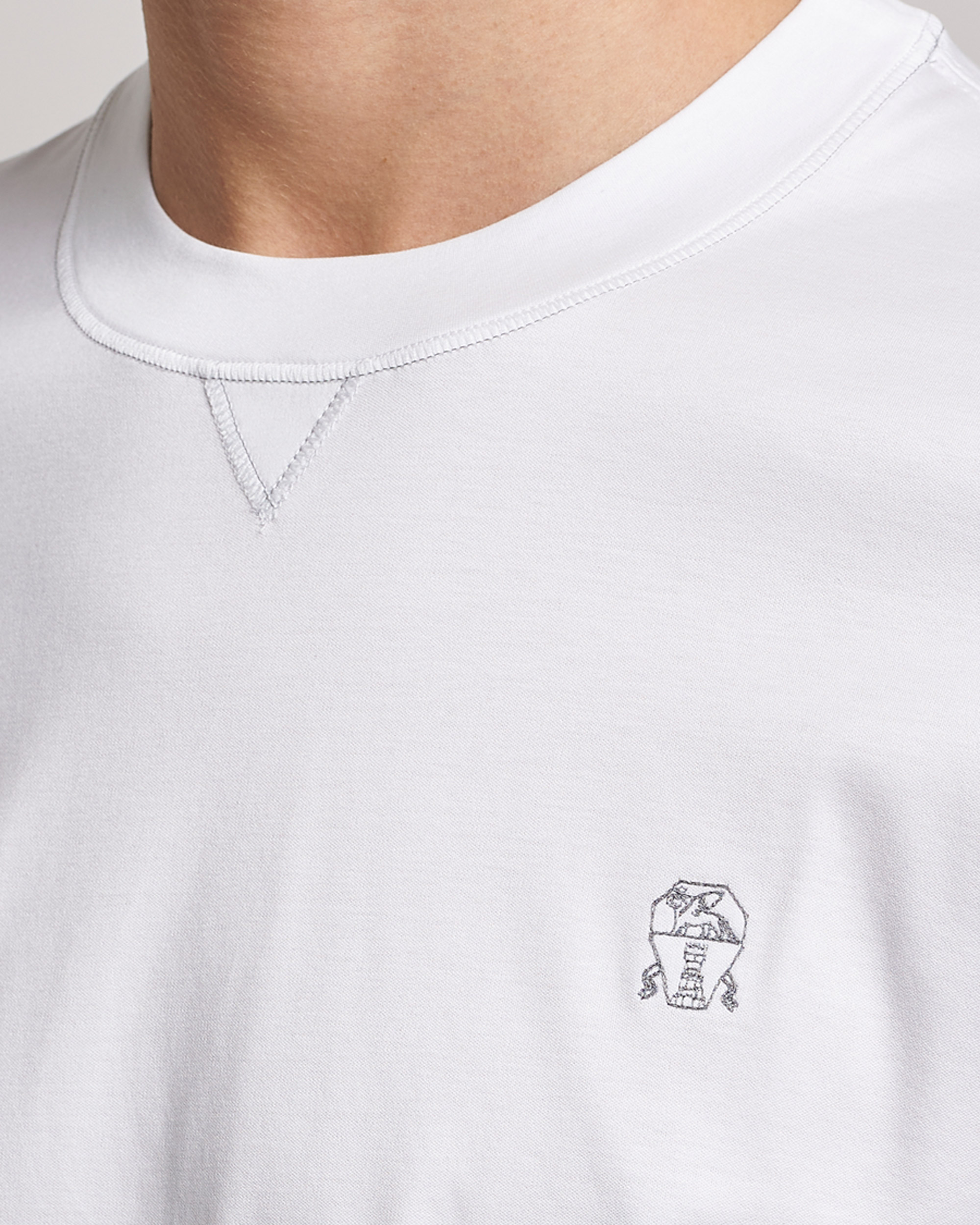 Herr | T-Shirts | Brunello Cucinelli | Short Sleeve Logo T-shirt White