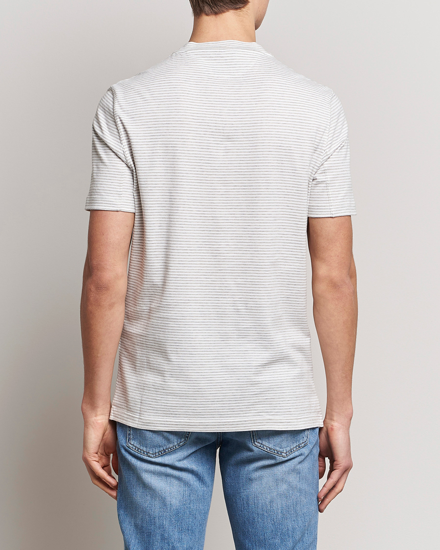 Herr | T-Shirts | Brunello Cucinelli | Short Sleeve Striped T-Shirt Light Grey