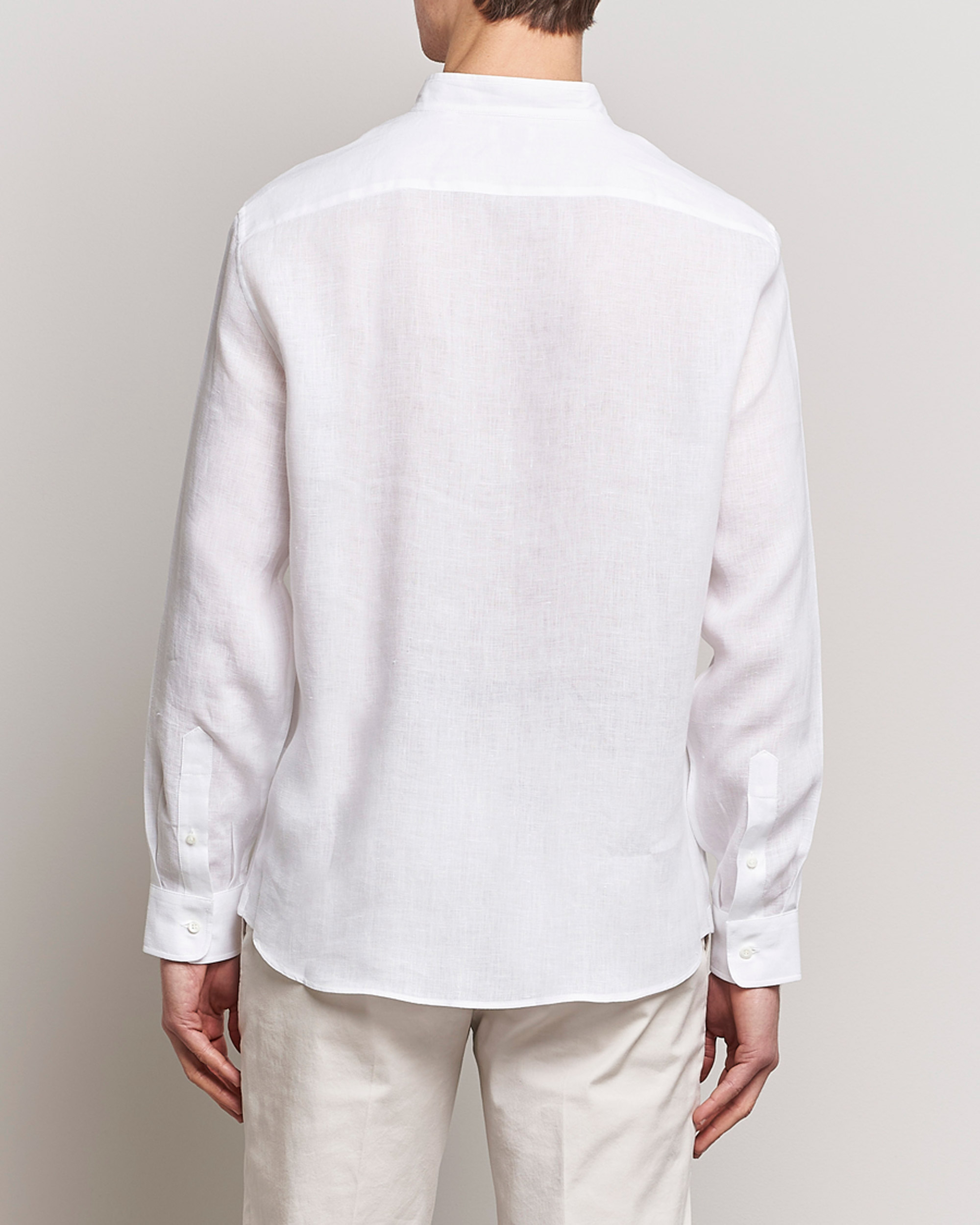 Herr | Skjortor | Brunello Cucinelli | Linen Guru Collar Shirt White