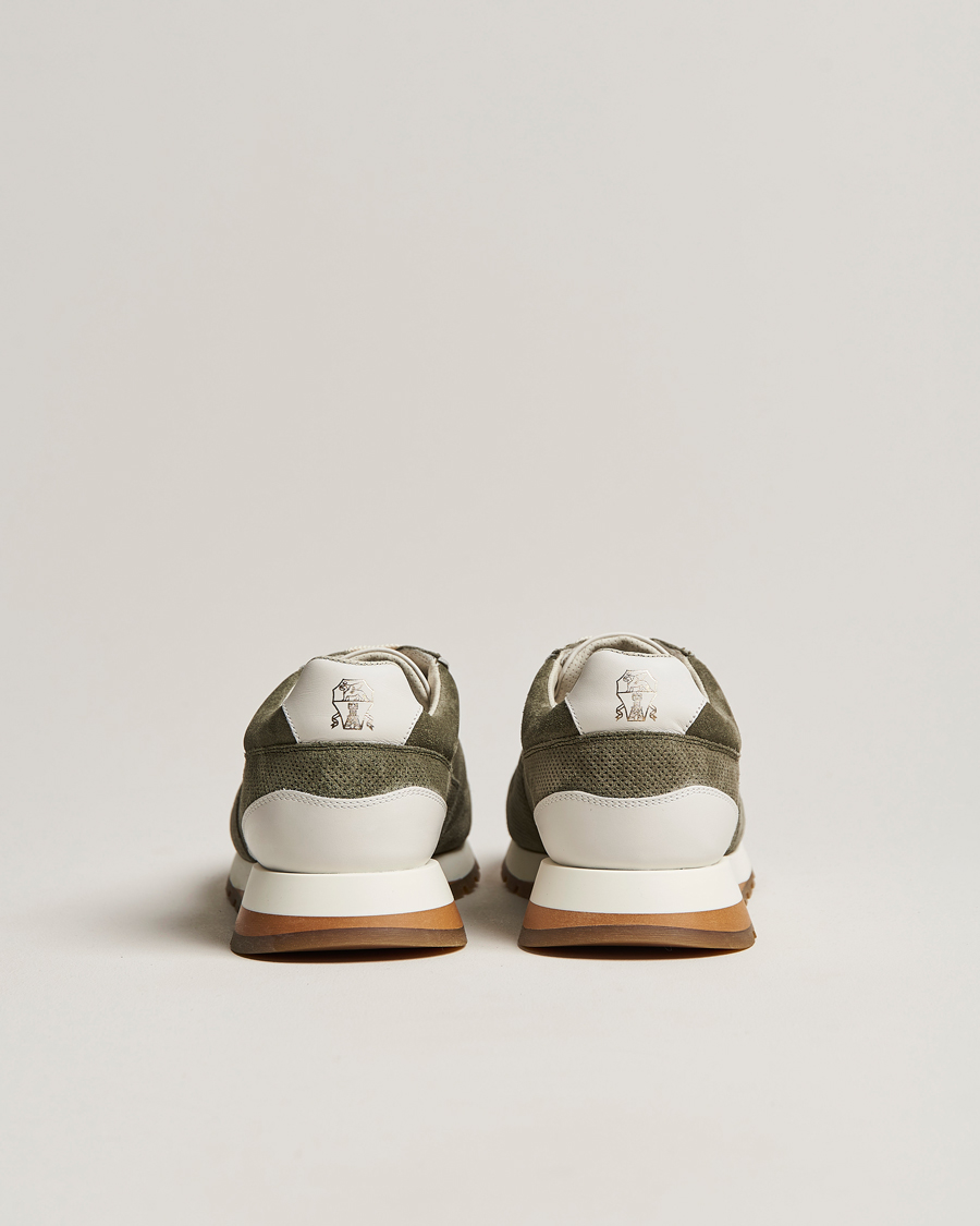Herr | Brunello Cucinelli Perforated Running Sneakers Olive | Brunello Cucinelli | Perforated Running Sneakers Olive