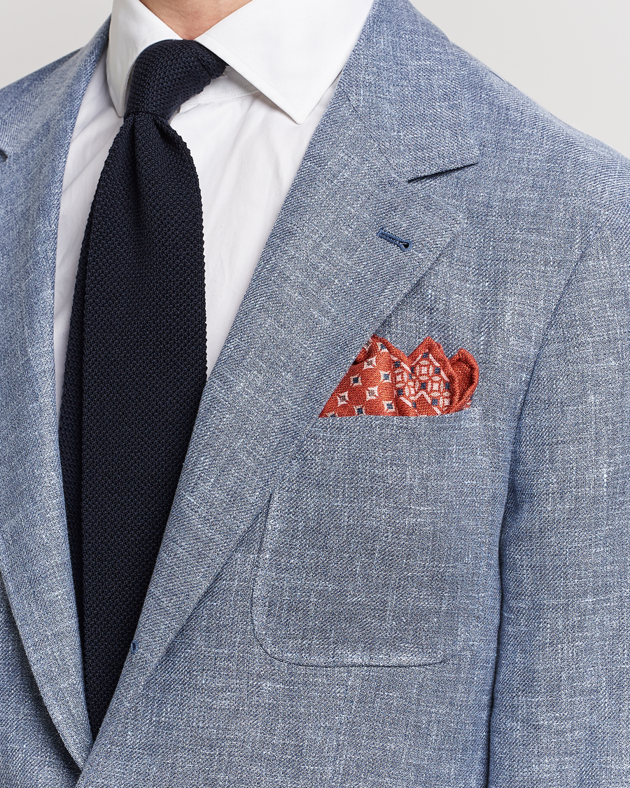 Herr | Brunello Cucinelli Silk Pocket Square Orange | Brunello Cucinelli | Silk Pocket Square Orange