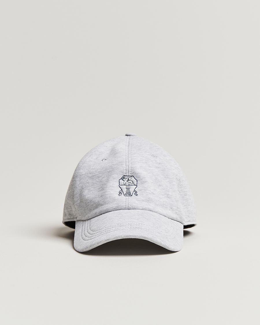 Herr | Brunello Cucinelli Peach Baseball Cap Light Grey | Brunello Cucinelli | Peach Baseball Cap Light Grey