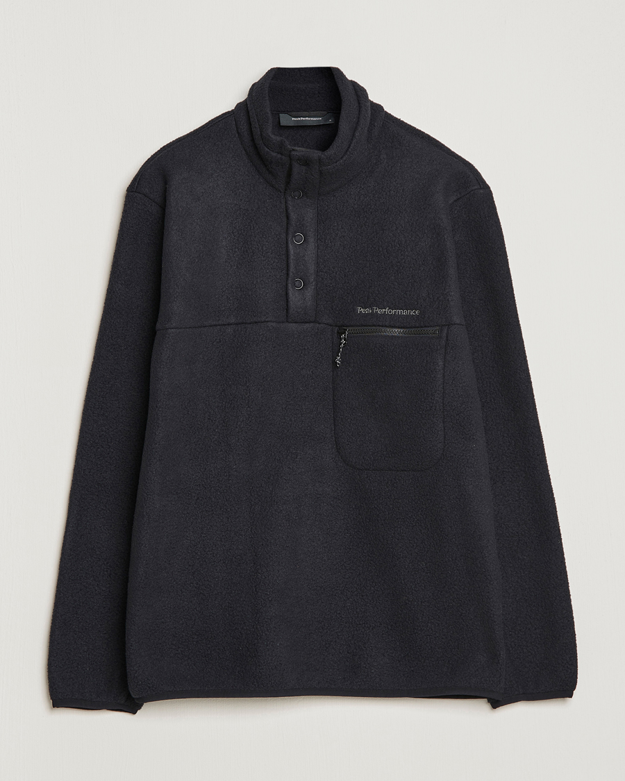 Herr | Tröjor | Peak Performance | Fleece Snap Sweater Black