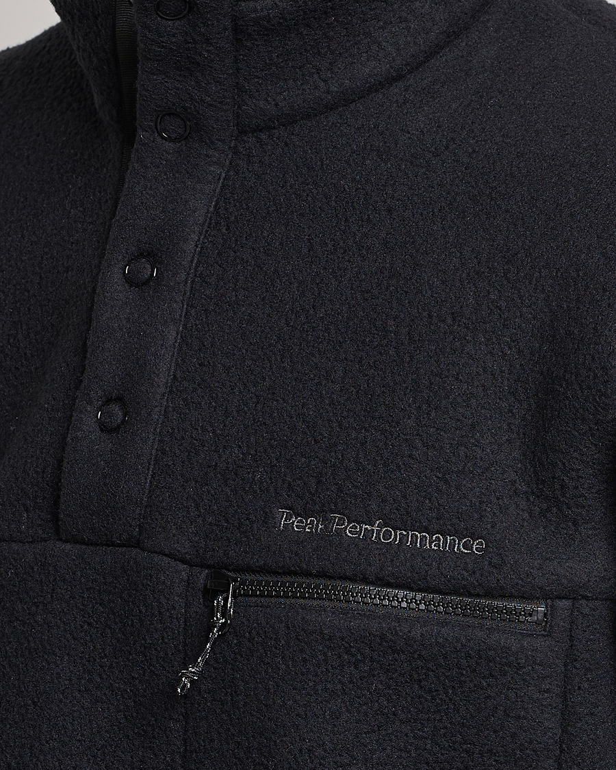 Herr | Tröjor | Peak Performance | Fleece Snap Sweater Black