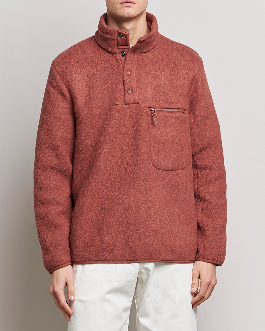Herr | Fleecetröjor | Peak Performance | Fleece Snap Sweater Classic Clay