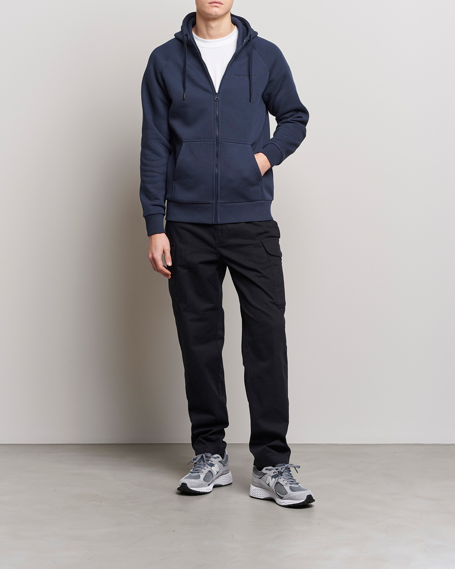 Herr | Tröjor | Peak Performance | Original Logo Full Zip Hoodie Blue Shadow
