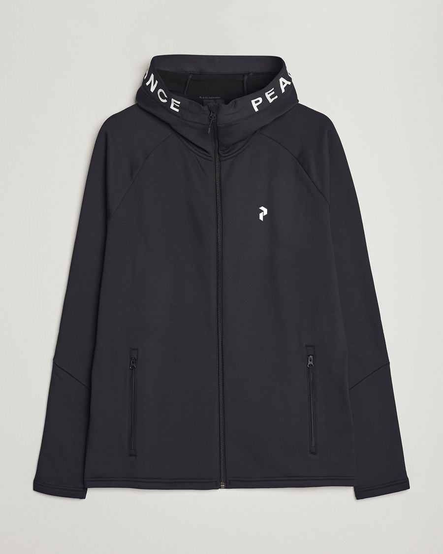 Herr | Tröjor | Peak Performance | Rider Zip Hood Fleece Black