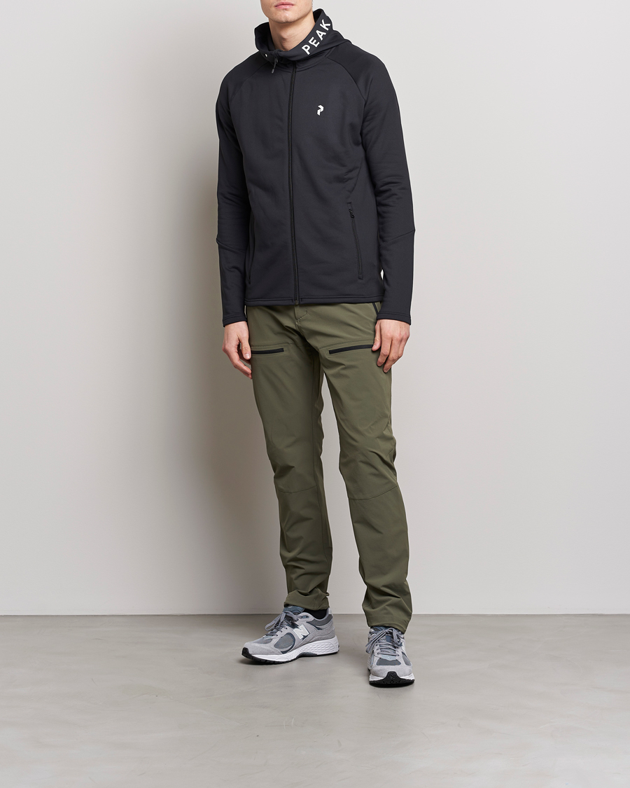 Herr | Tröjor | Peak Performance | Rider Zip Hood Fleece Black