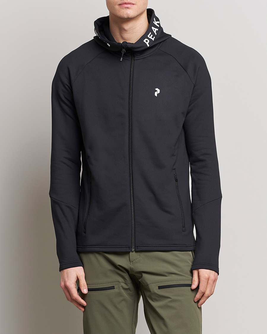 Herr | Tröjor | Peak Performance | Rider Zip Hood Fleece Black