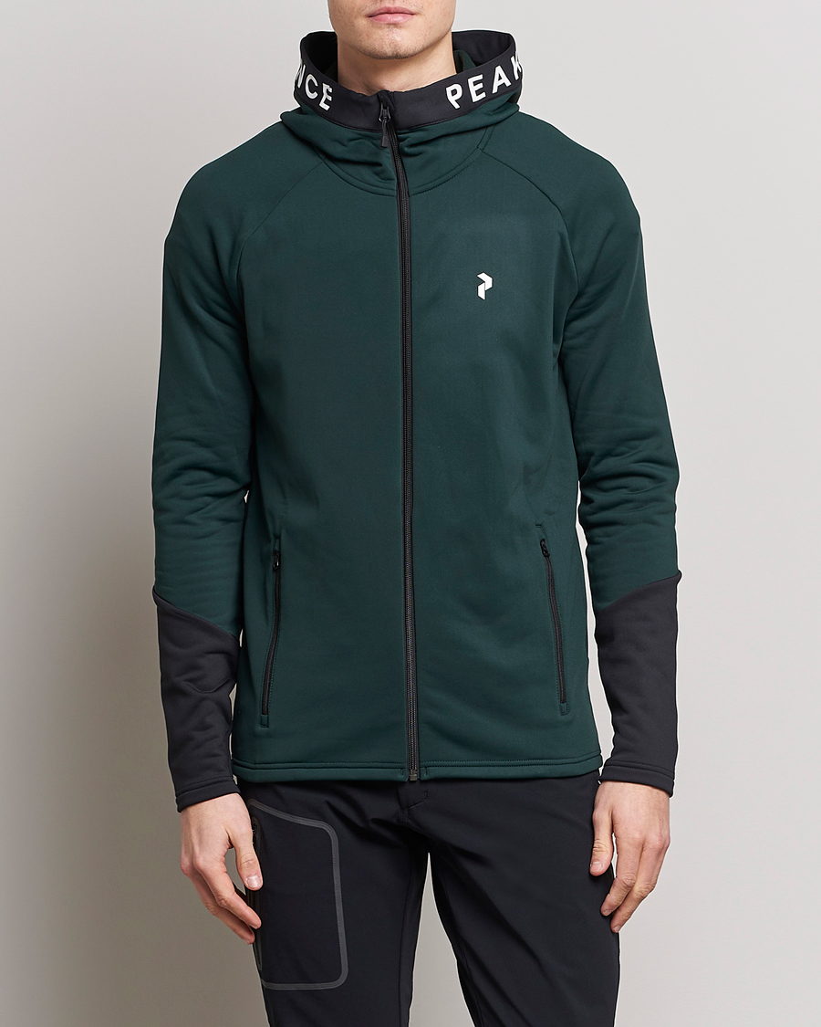Herr | Tröjor | Peak Performance | Rider Zip Hood Fleece Scarab Green/Black