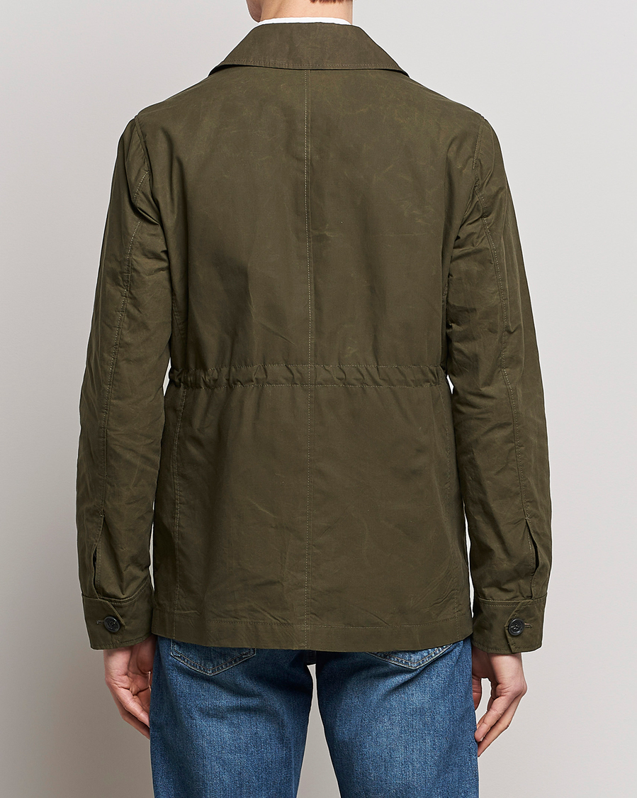 Herr | Jackor | Oscar Jacobson | Balder Waxed Field Jacket Dark Green