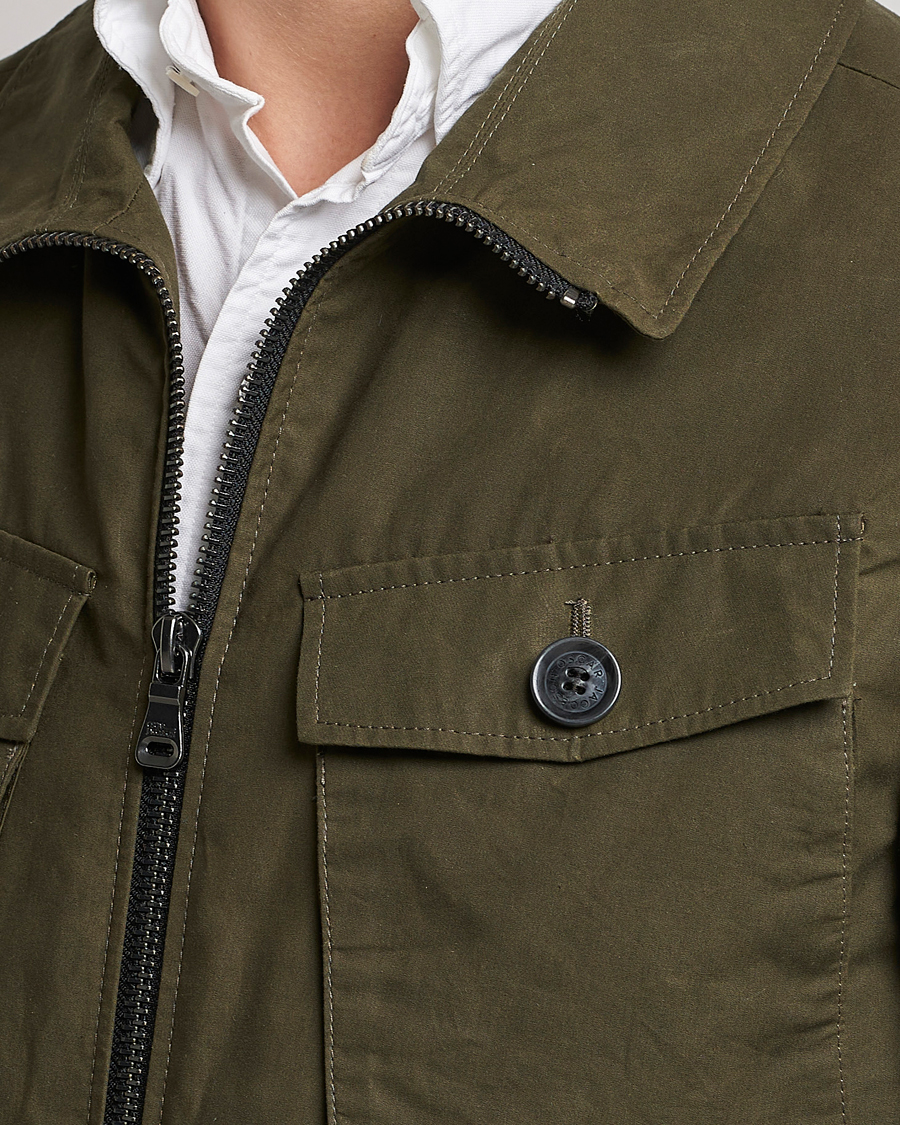 Herr | Jackor | Oscar Jacobson | Balder Waxed Field Jacket Dark Green