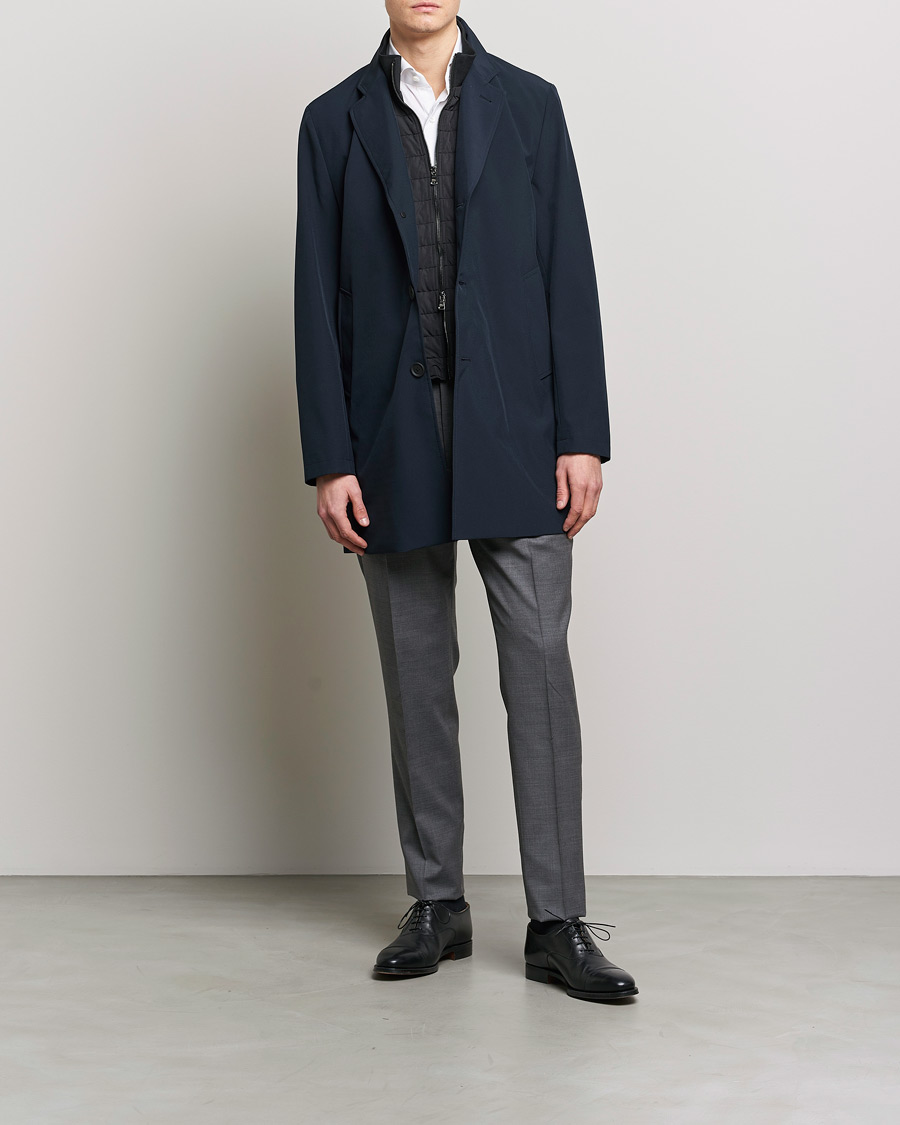 Herr | Jackor | Oscar Jacobson | Dalton Nylon Liner Coat Navy