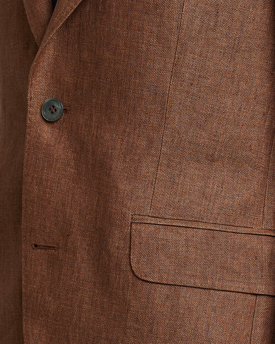 Herr | Kavajer | Oscar Jacobson | Ferry Soft Linen Blazer Brown
