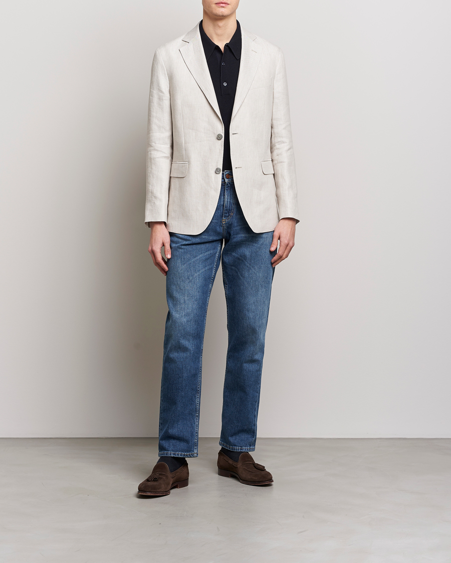 Herr | Kavajer | Oscar Jacobson | Ferry Soft Linen Blazer Off White