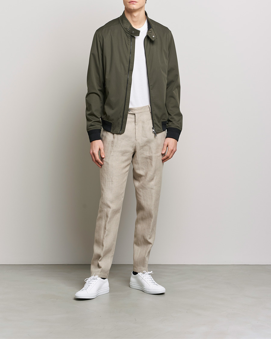 Herr | Byxor | Oscar Jacobson | Delon Linen Trousers Beige