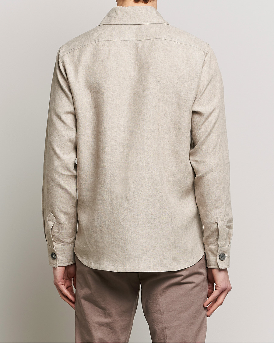 Herr | Skjortor | Oscar Jacobson | Maverick Linen Shirt Jacket Beige