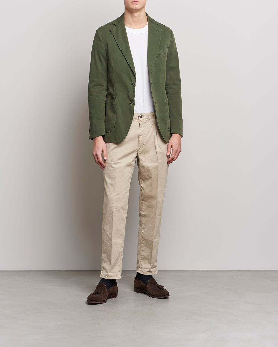 Herr | Kavajer | Oscar Jacobson | Egel Cotton Blazer Green