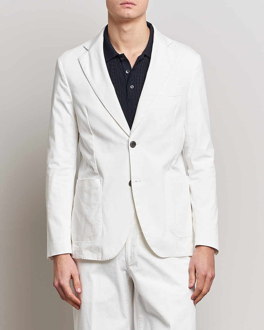 Herr | Bomullskavajer | Oscar Jacobson | Egel Cotton Blazer White