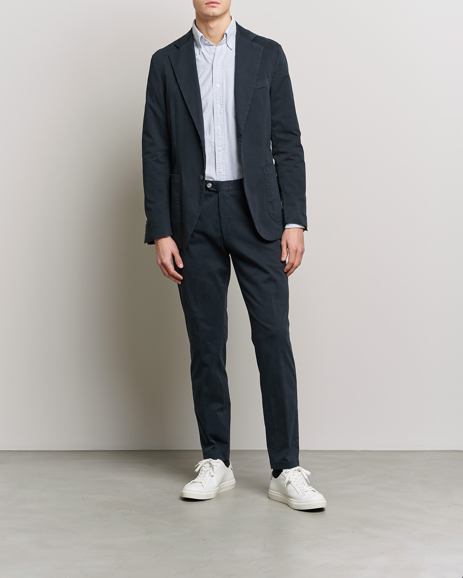 Herr | Byxor | Oscar Jacobson | Denz Casual Cotton Trousers Navy