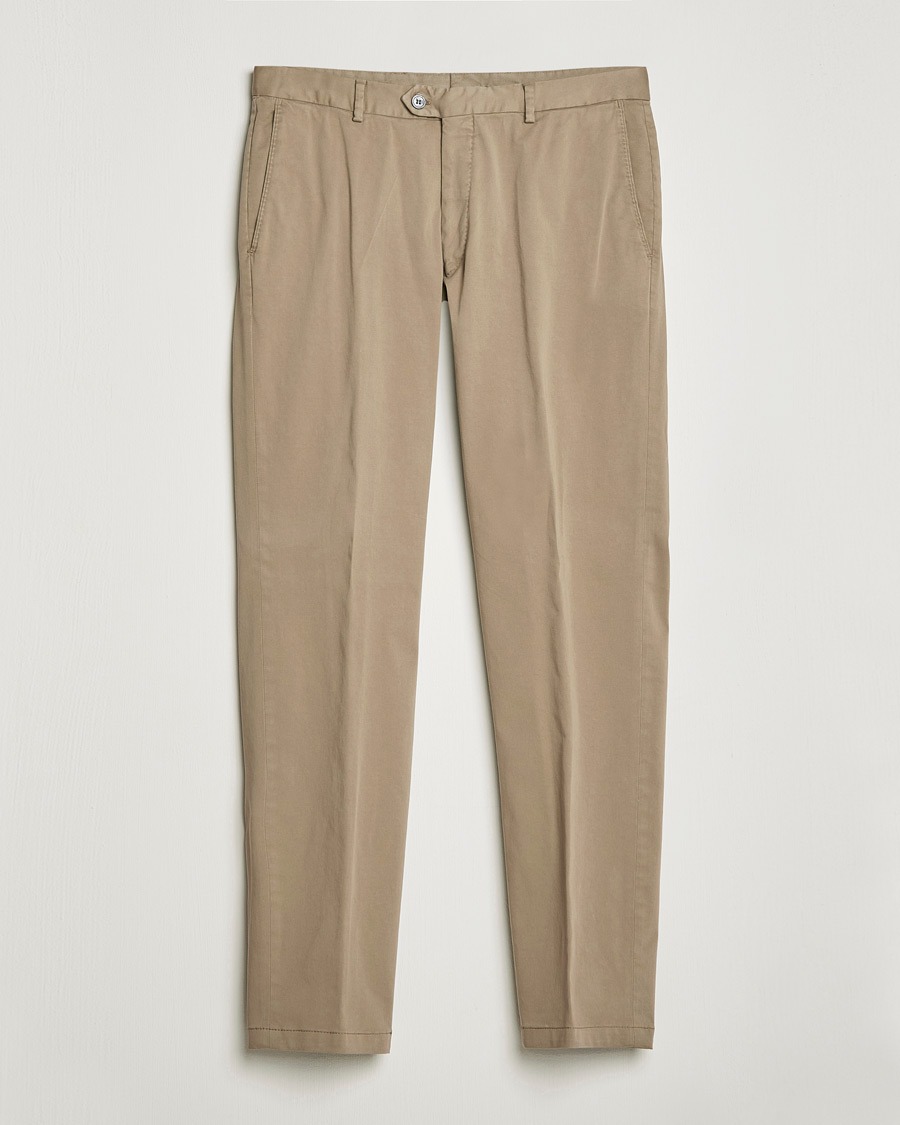 Herr | Byxor | Oscar Jacobson | Denz Casual Cotton Trousers Beige