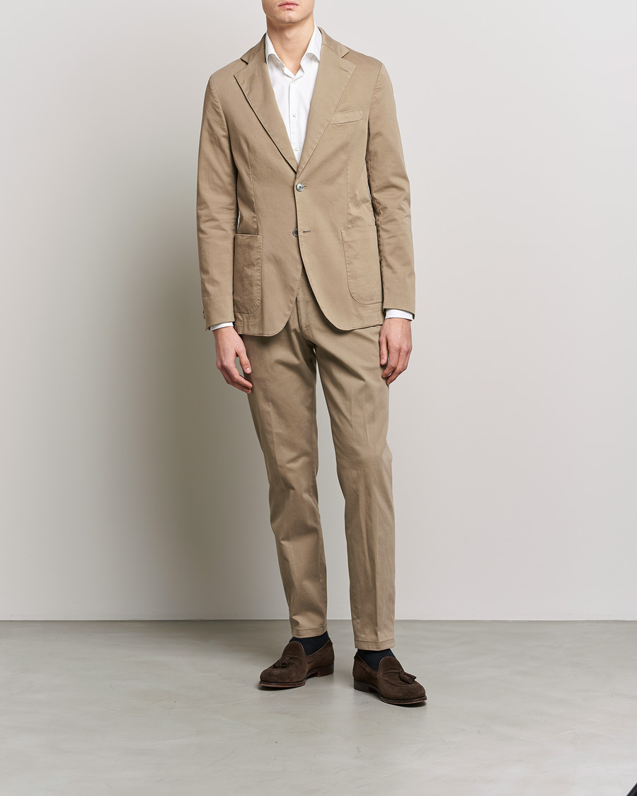 Herr | Byxor | Oscar Jacobson | Denz Casual Cotton Trousers Beige
