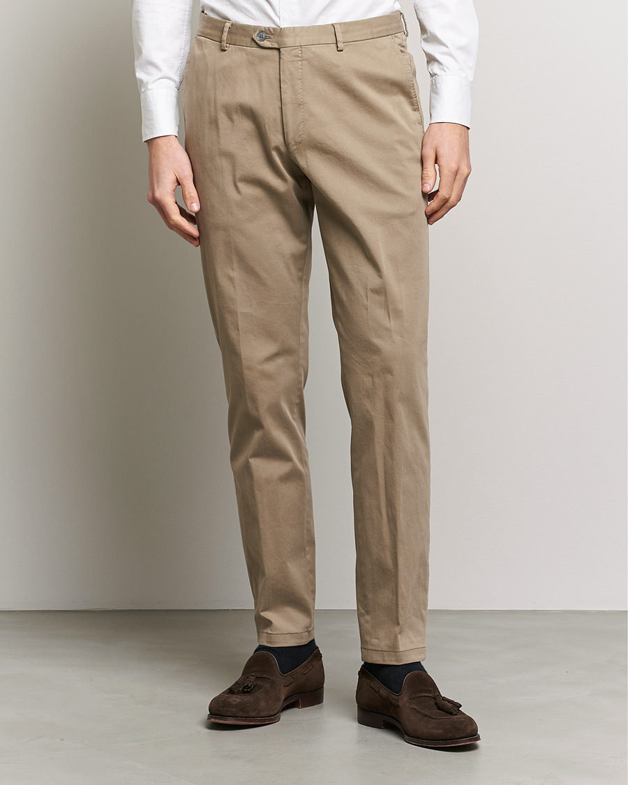 Herr | Oscar Jacobson | Oscar Jacobson | Denz Casual Cotton Trousers Beige