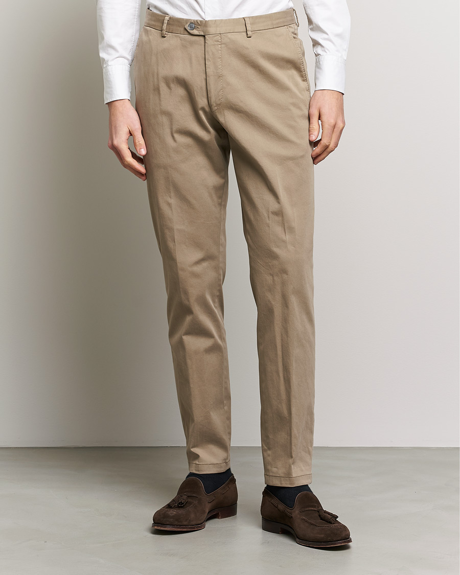 Herr | Avdelningar | Oscar Jacobson | Denz Casual Cotton Trousers Beige